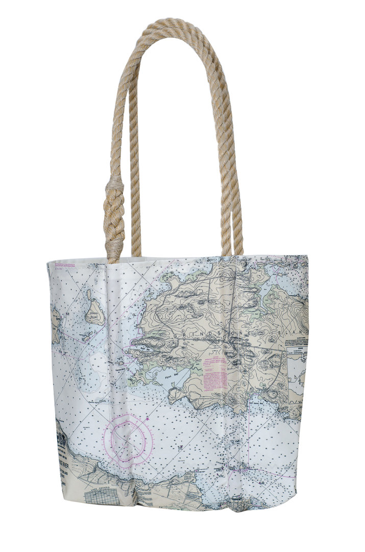 Small Modern Chart Tote, Clasp